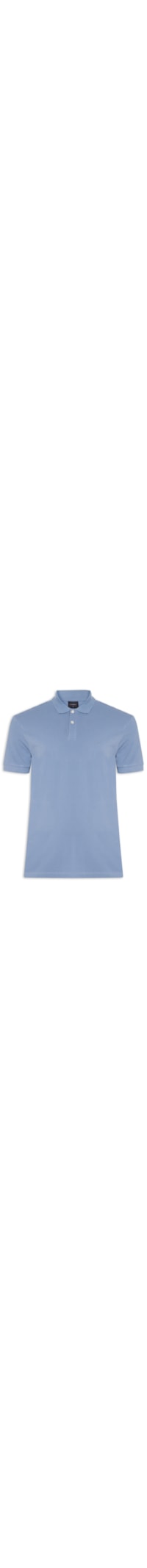 Polo Masculina Básica Regular Fit Em Piquet - Azul