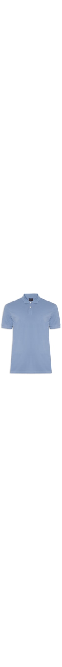 Polo Masculina Básica Regular Fit Em Piquet - Azul