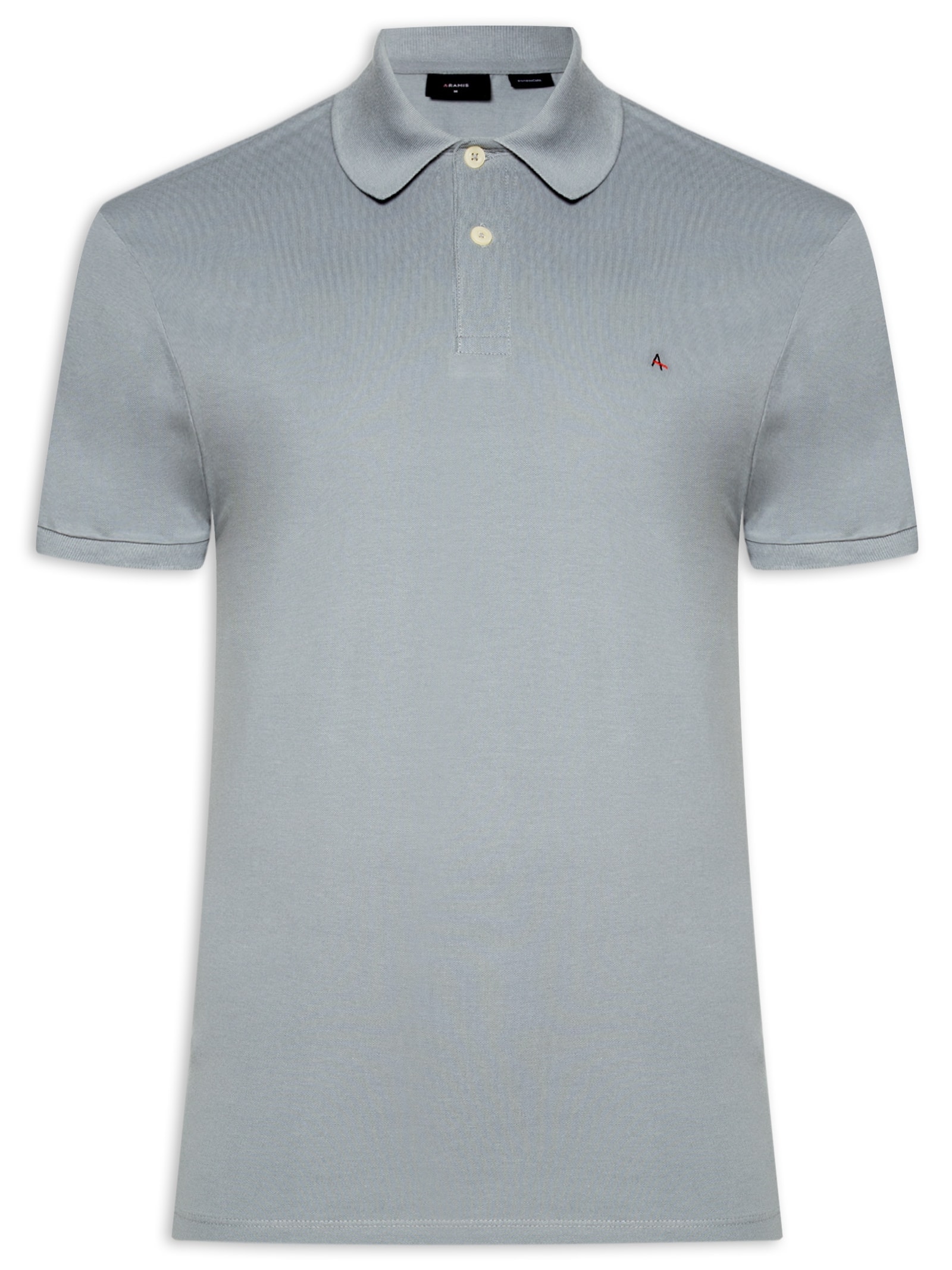 Polo Masculina Básica Regular Fit em Piquet Cinza Aramis