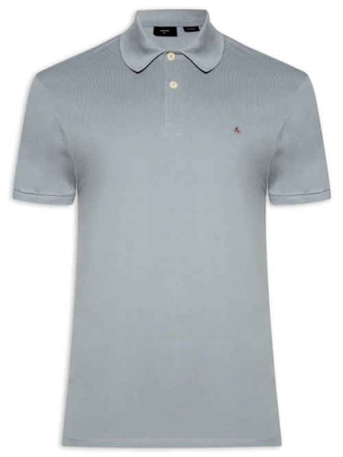 Polo Masculina Básica Regular Fit em Piquet – Cinza