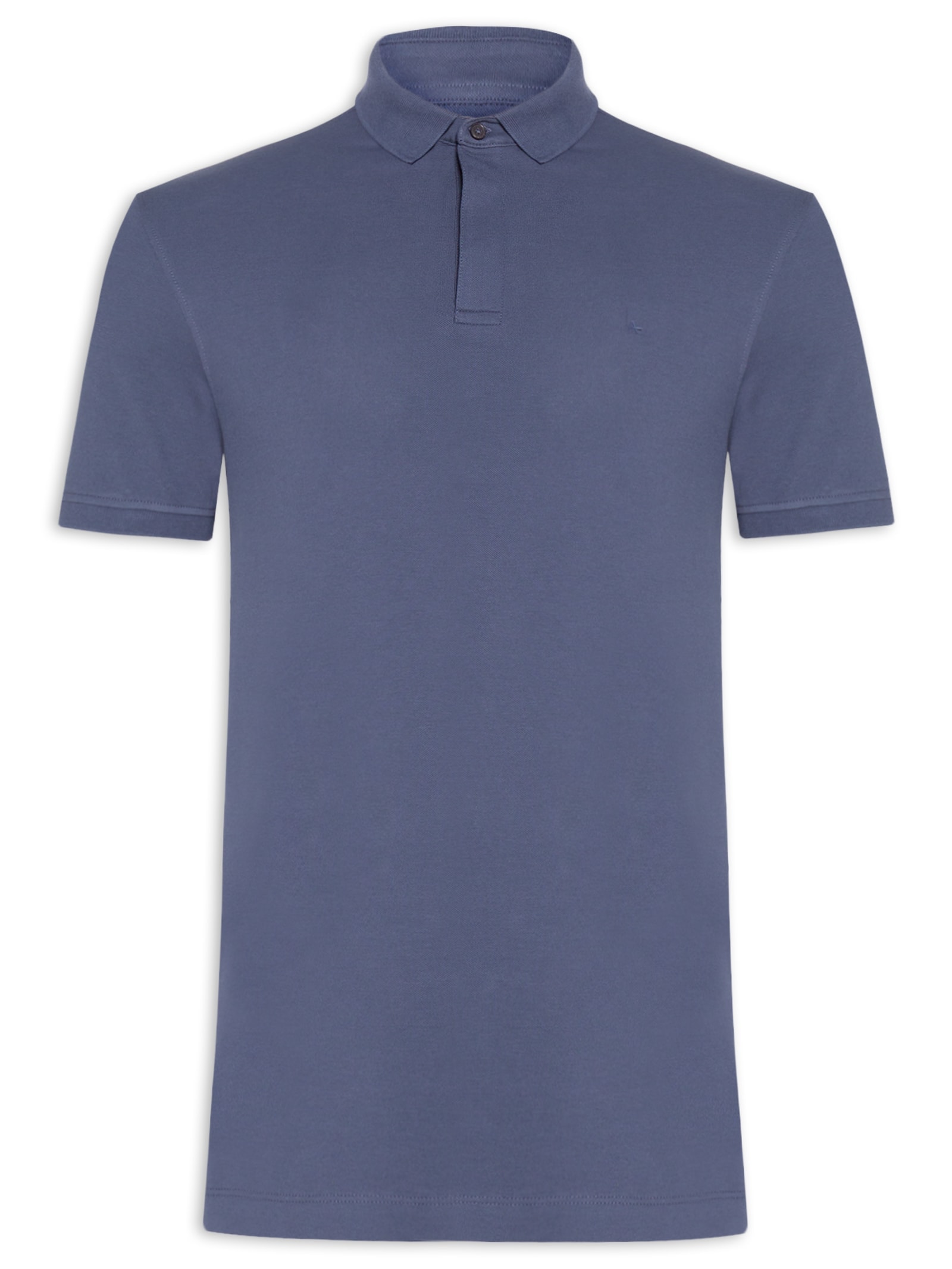 Polo Masculina Básica Regular Fit em Piquet Colorfix Azul Aramis
