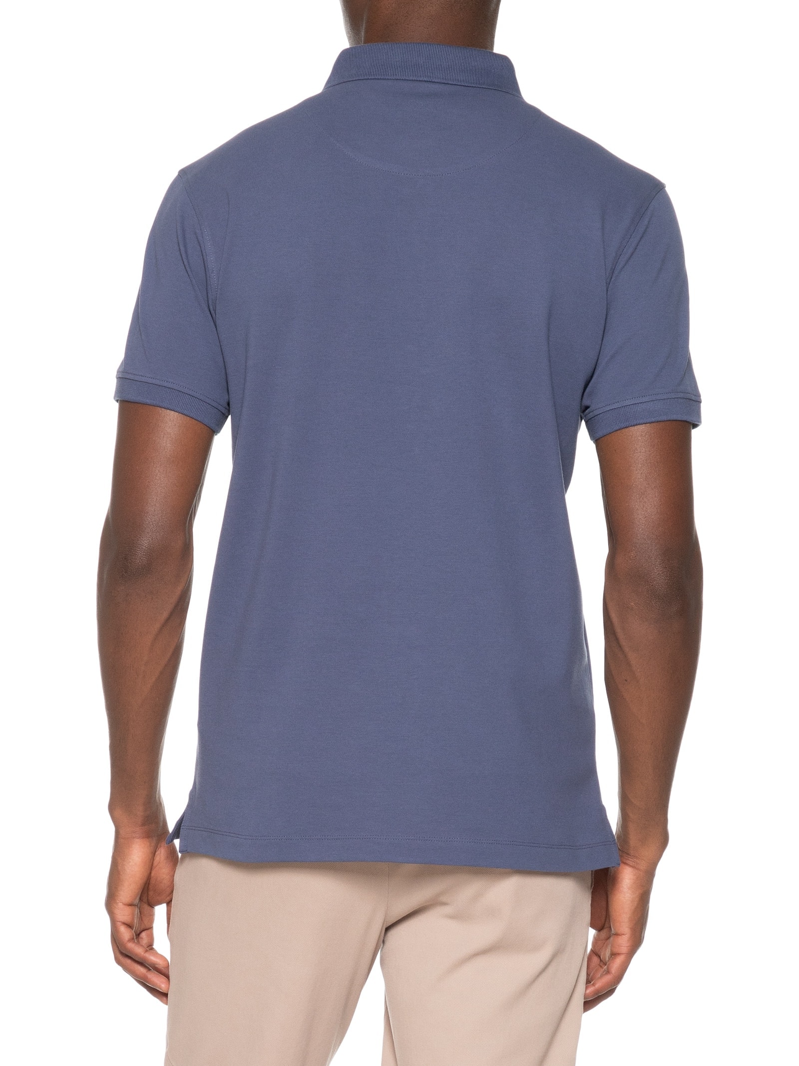Polo Masculina Básica Regular Fit em Piquet Colorfix Azul Aramis