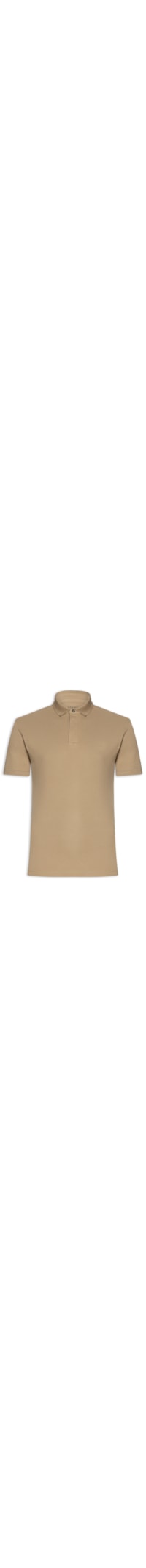 Polo Masculina Básica Regular Fit em Piquet Colorfix - Bege