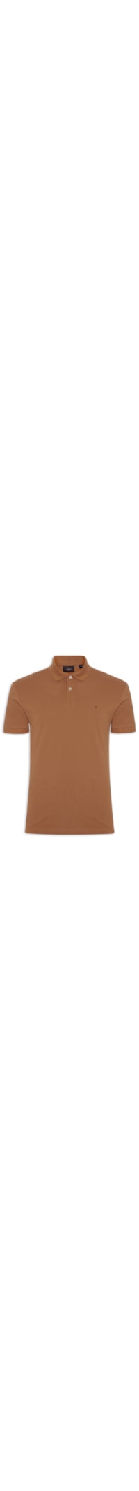 Polo Masculina Básica Regular Fit Em Piquet - Marrom