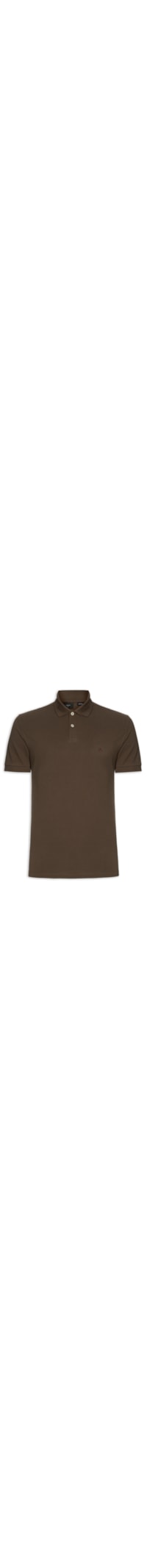 Polo Masculina Básica Regular Fit em Piquet - Marrom