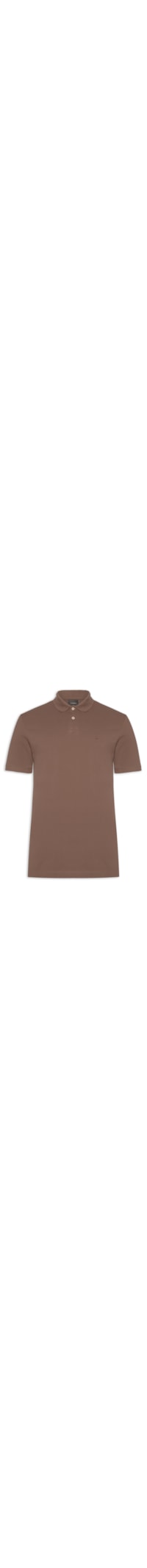 Polo Masculina Básica Regular Fit Em Piquet - Marrom