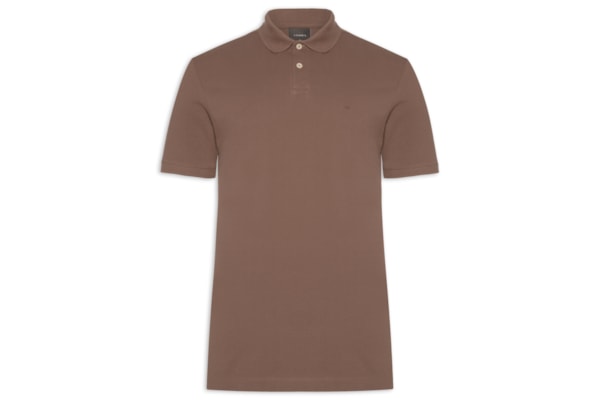 Polo Masculina Básica Regular Fit Em Piquet - Marrom
