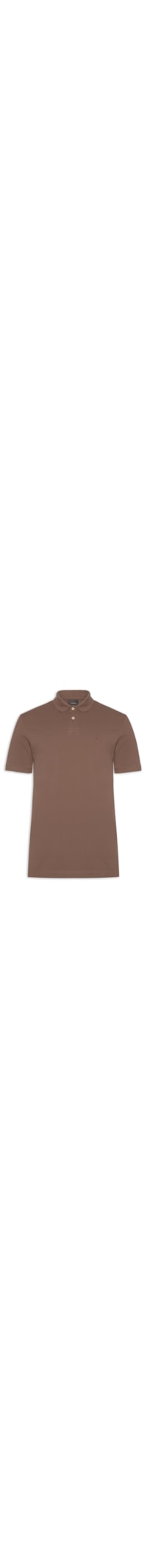 Polo Masculina Básica Regular Fit Em Piquet - Marrom