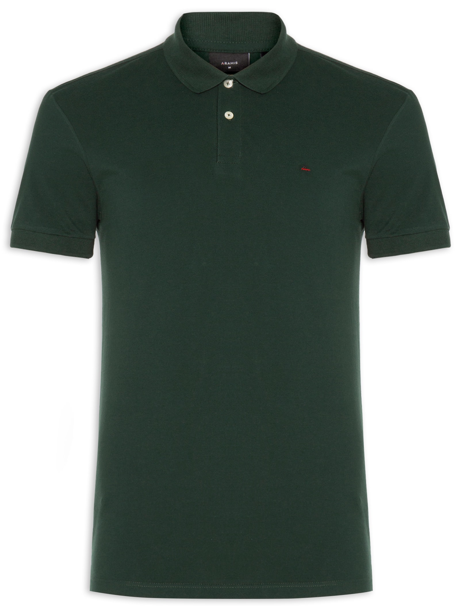 Polo Masculina Básica Regular Fit em Piquet Verde Aramis