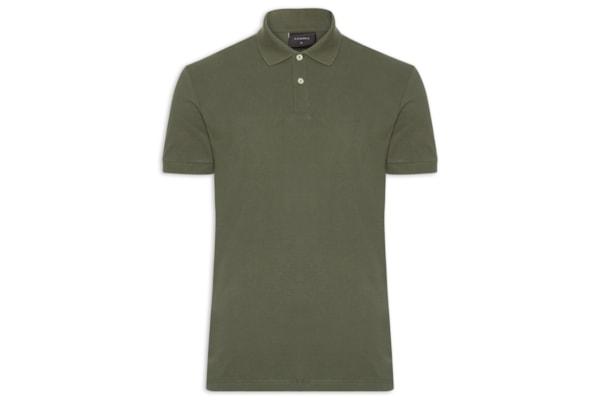 Polo Masculina Básica Regular Fit Em Piquet - Verde