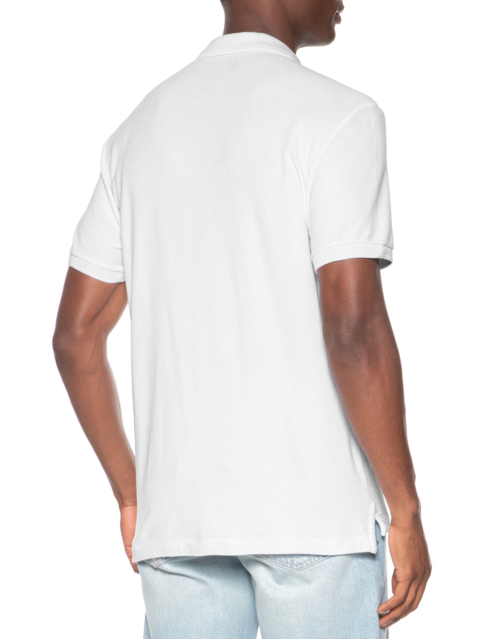 Polo Masculina Básica Regular Fit Piquet Branco Sergio K