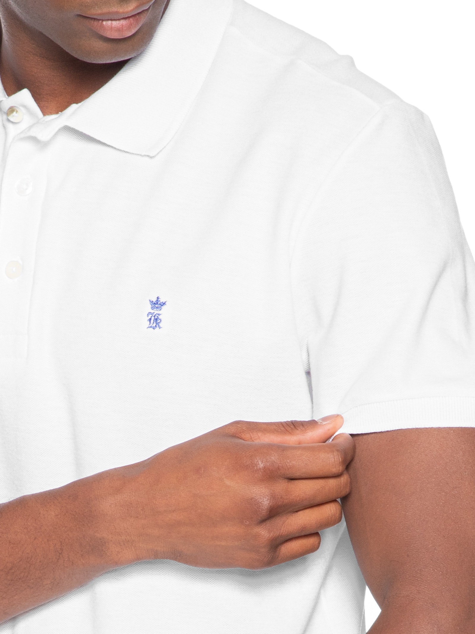 Polo Masculina Básica Regular Fit Piquet Branco Sergio K