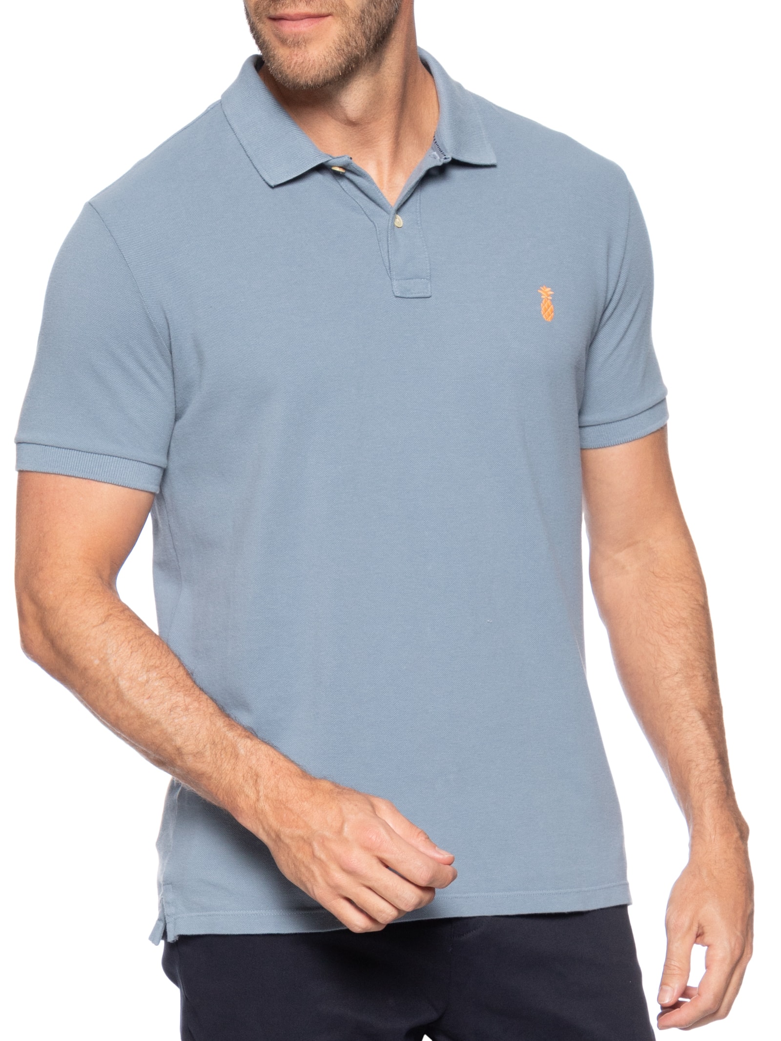 Pineapple - Polo Masculina Básica Slim Fit Summer Em Piquet De