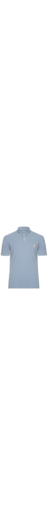 Polo Masculina Básica Slim Fit Summer Em Piquet De Algodão - Azul