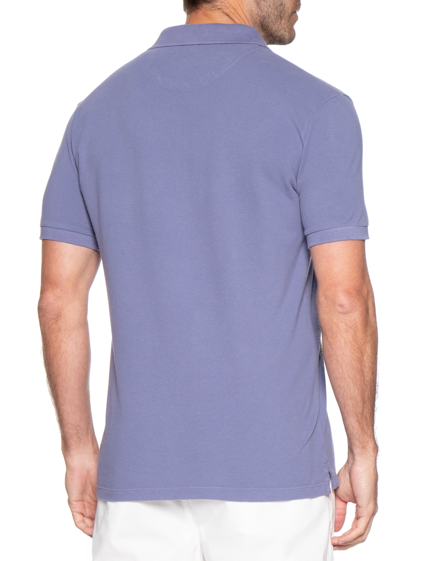 Polo Masculina Básica Summer Em Piquet De Algodão Azul Pineapple