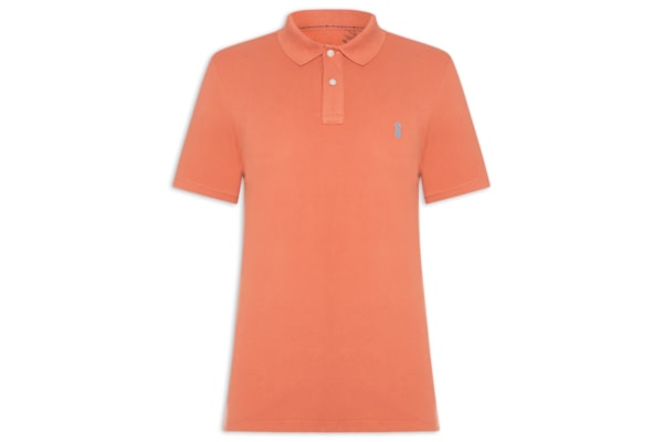 Polo Masculina Básica Summer Em Piquet De Algodão - Laranja