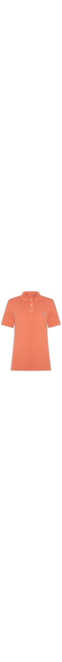 Polo Masculina Básica Summer Em Piquet De Algodão - Laranja