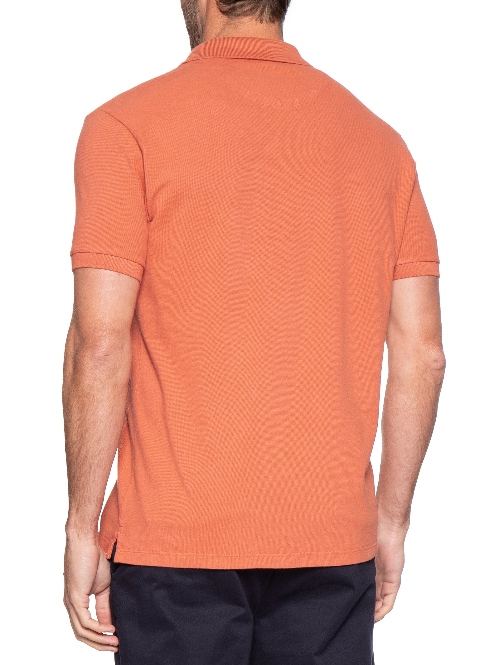 Polo Masculina Básica Summer Em Piquet De Algodão Laranja Pineapple