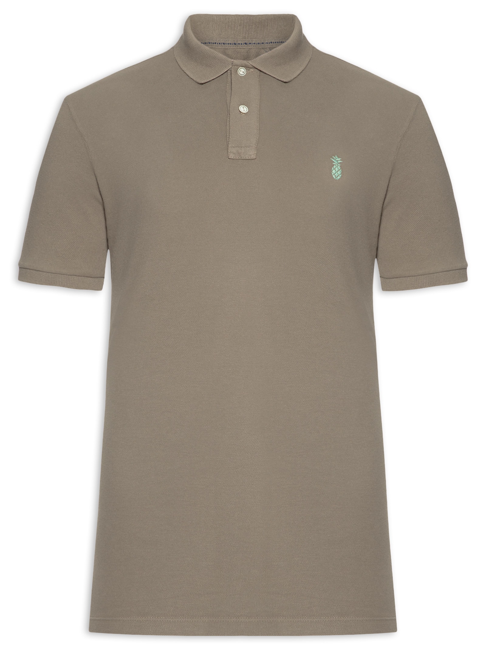 Polo Masculina Básica Summer em Piquet de Algodão Marrom Pineapple