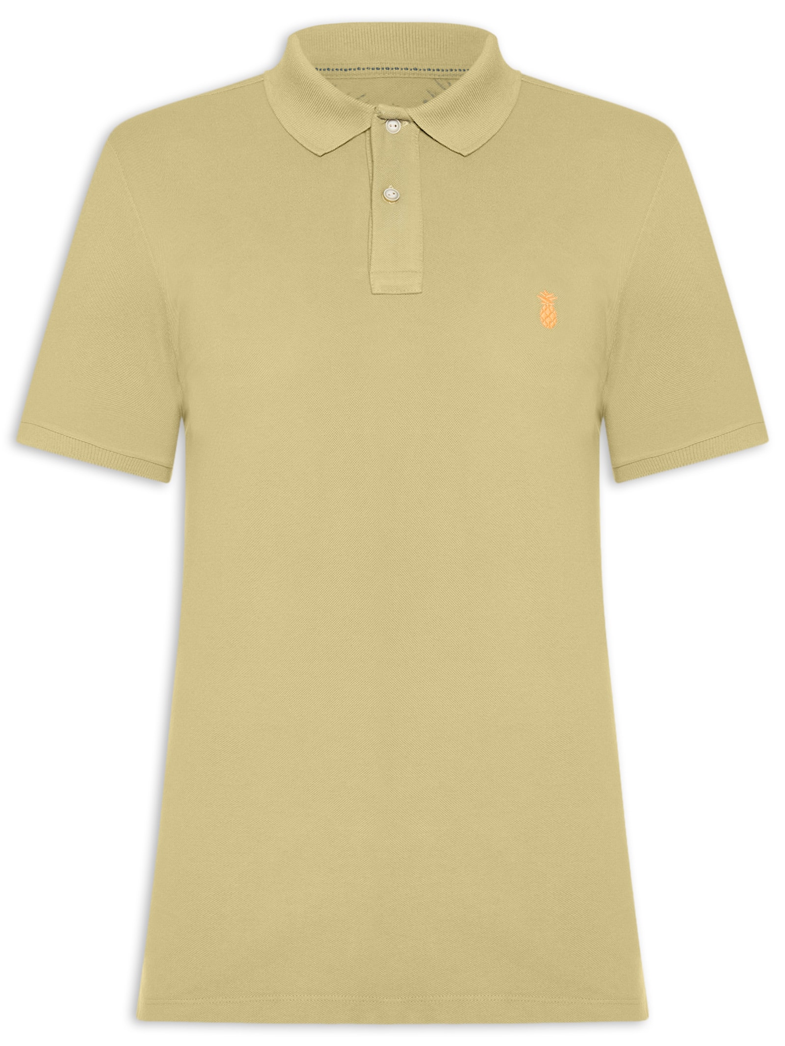 Polo Masculina Básica Summer Em Piquet De Algodão Verde Pineapple