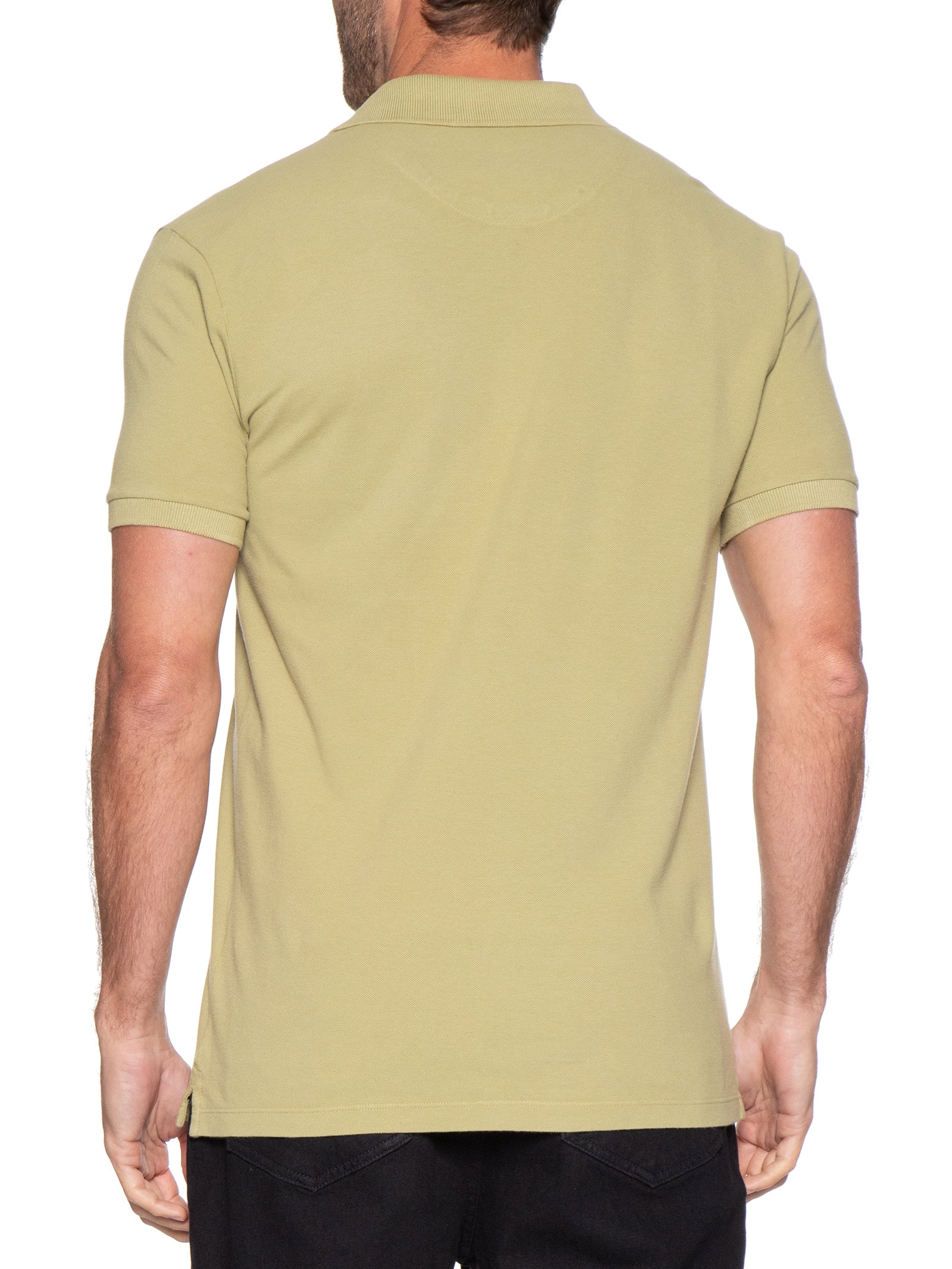 Polo Masculina Básica Summer Em Piquet De Algodão Verde Pineapple