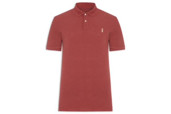 Polo Masculina Básica Summer em Piquet de Algodão - Vermelho