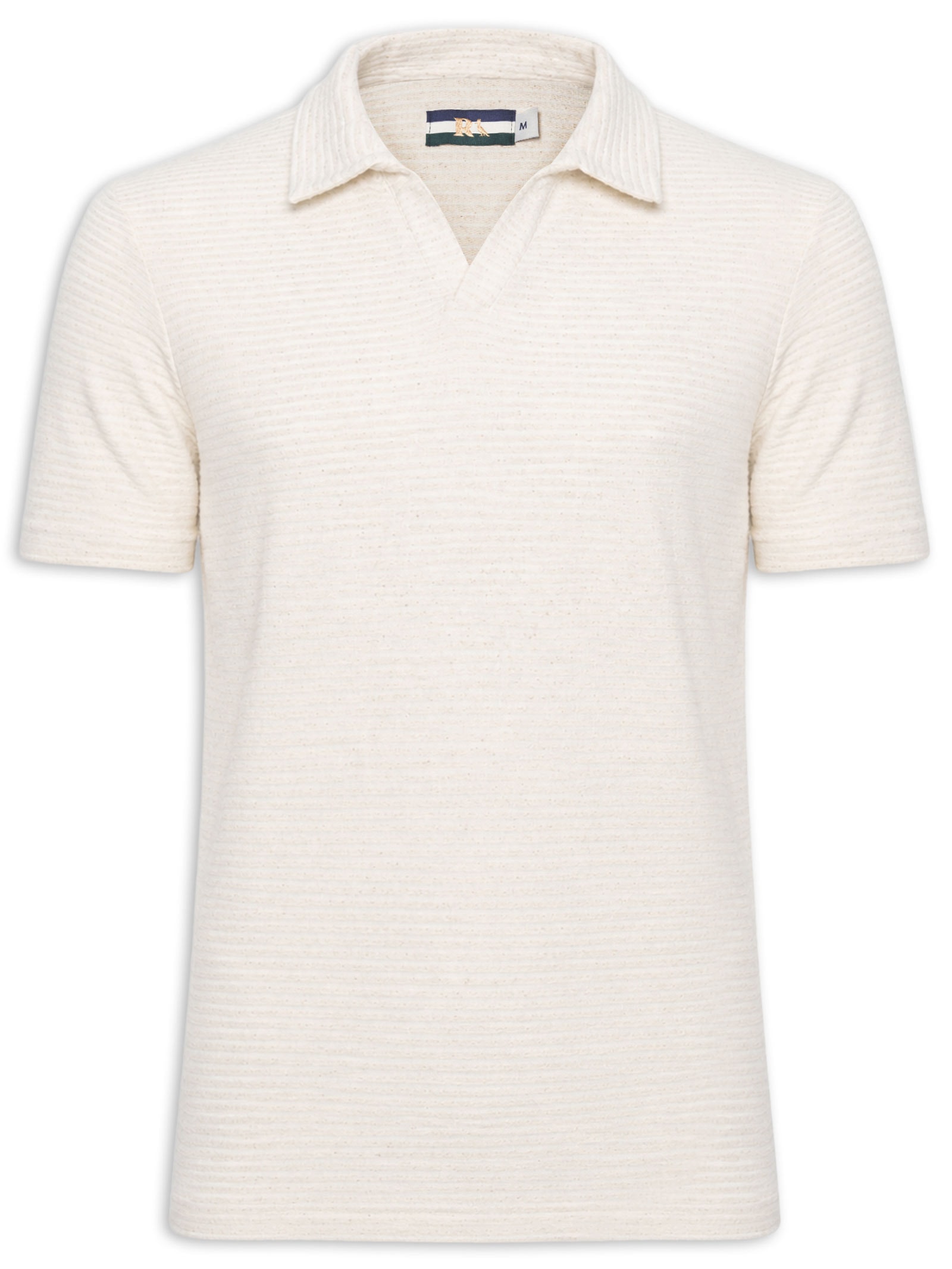 Polo Masculina Bata Listrado Oliveiras Bege Reserva