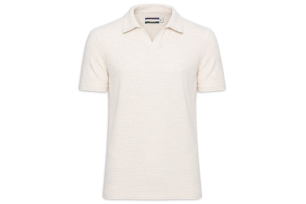 Polo Masculina Bata Listrado Oliveiras - Bege