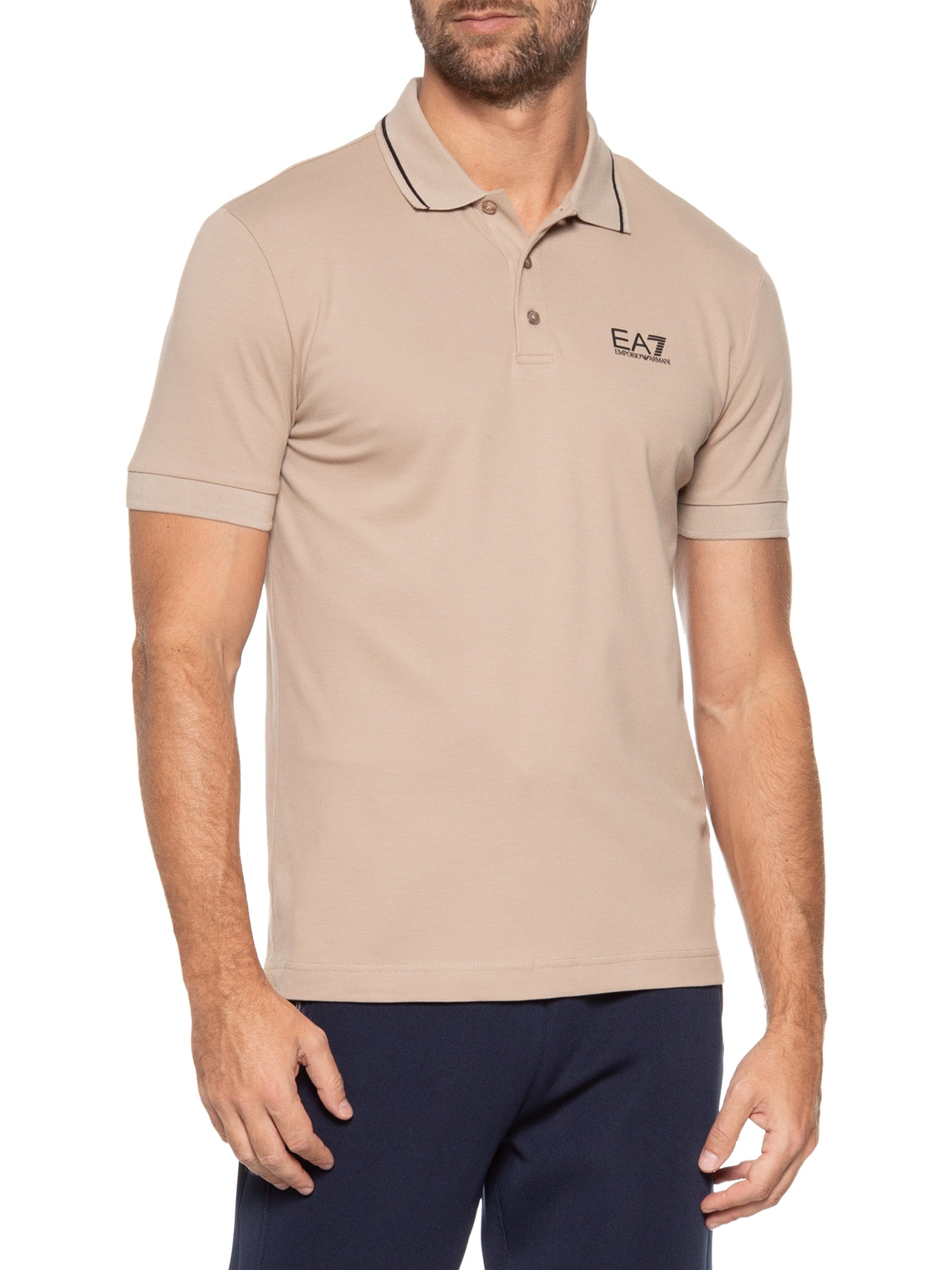 Polo Masculina Bege Ea7 Emporio Armani