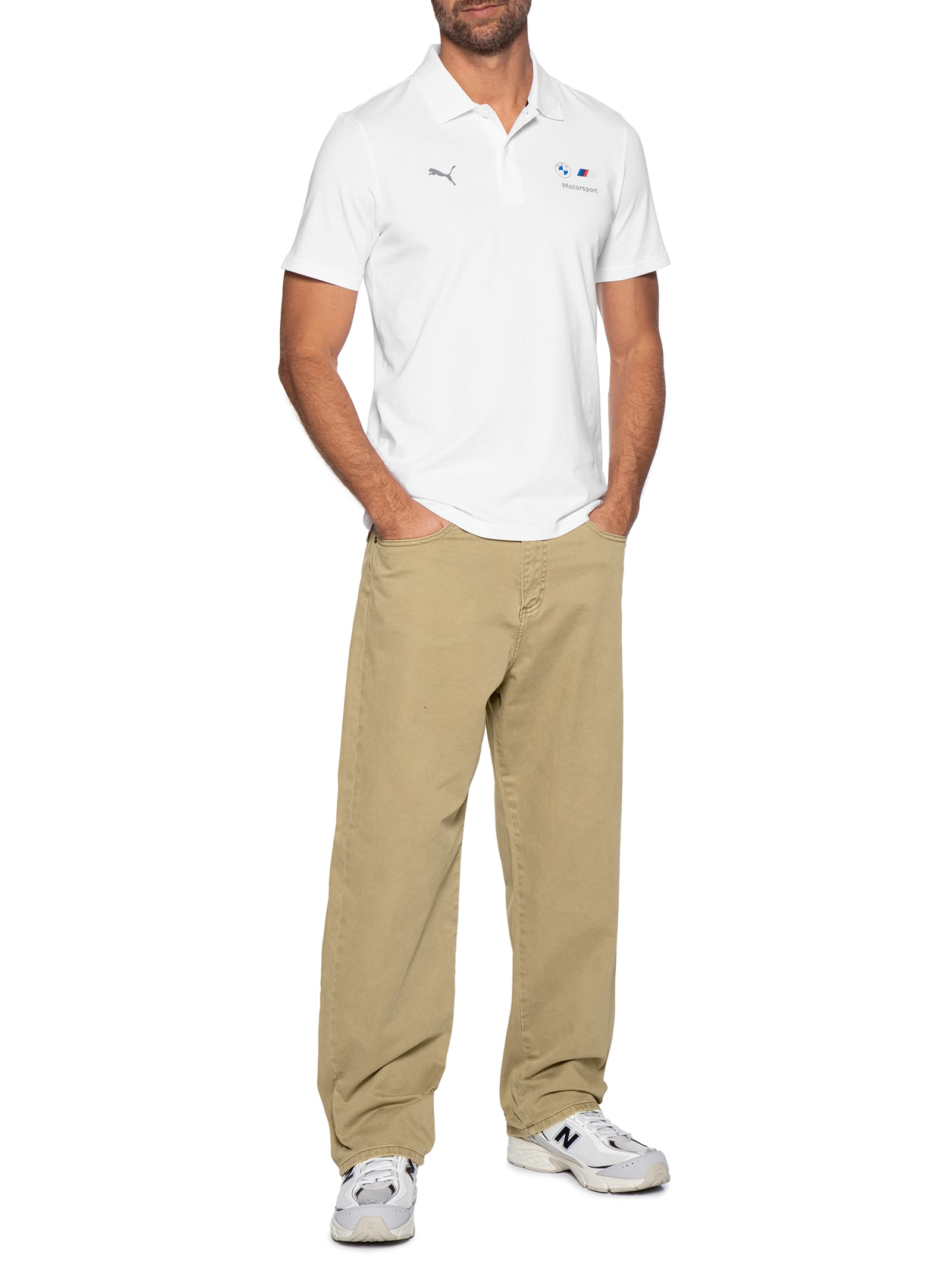 Pólo Masculina  BMW M Motorsport Essentials – Branco Puma
