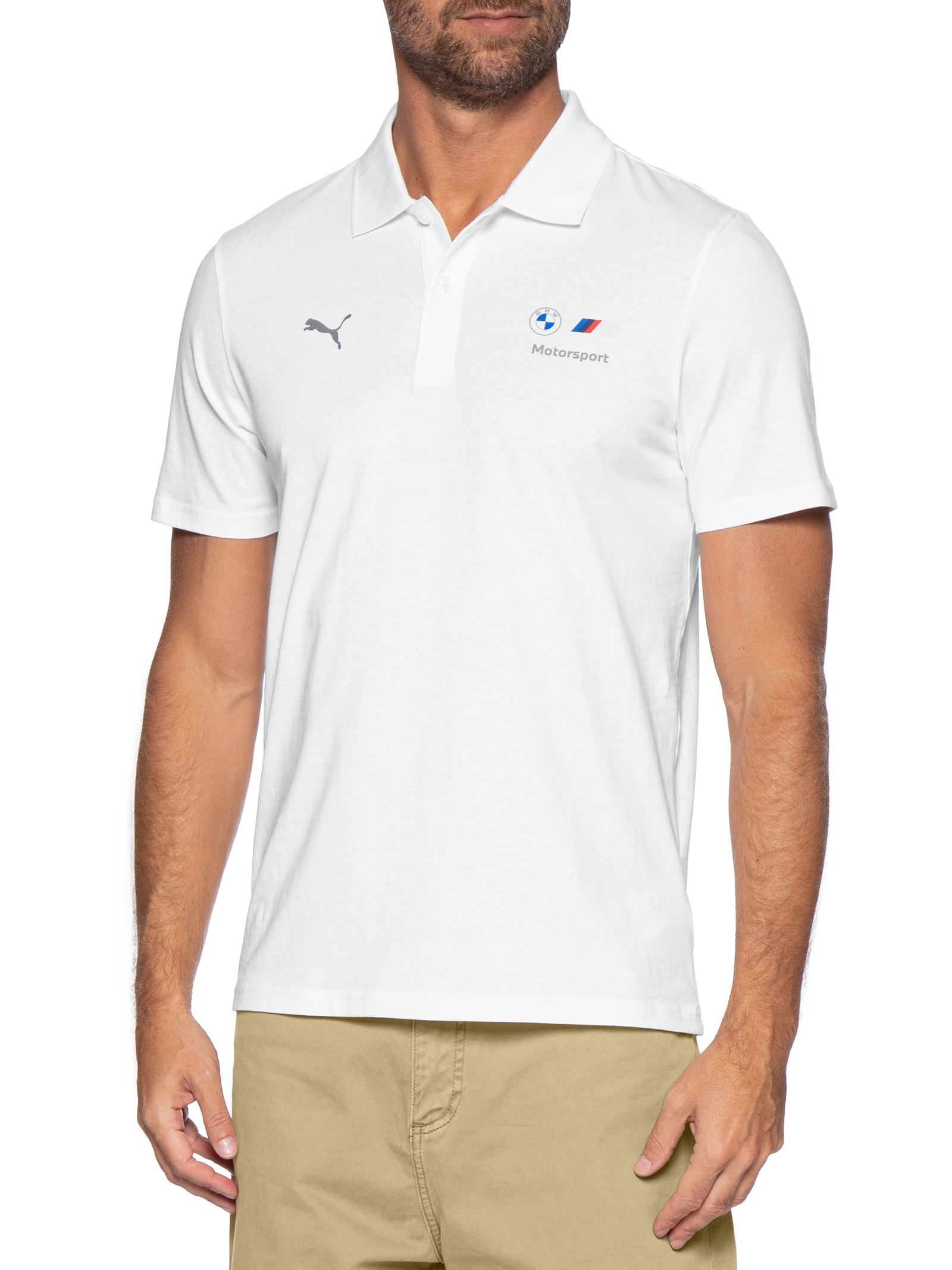 Pólo Masculina  BMW M Motorsport Essentials – Branco Puma