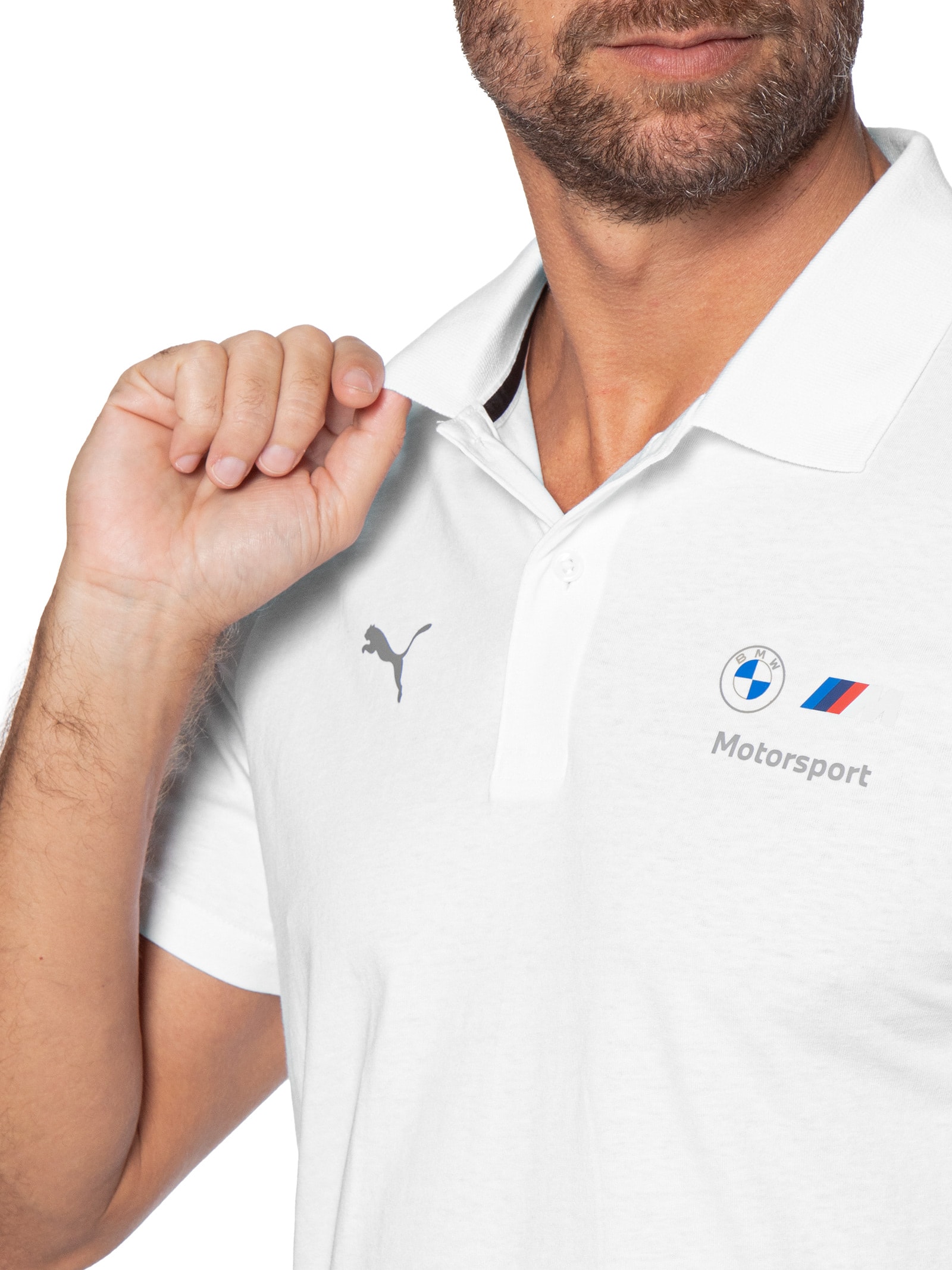 Pólo Masculina  BMW M Motorsport Essentials – Branco Puma