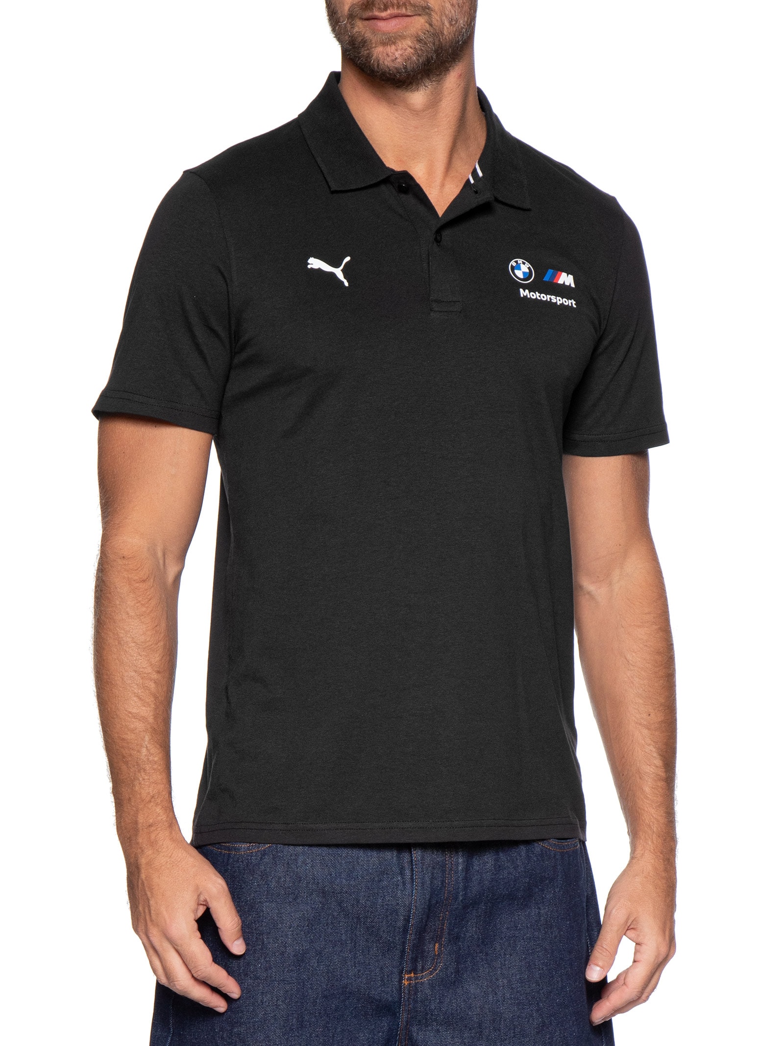 Pólo Masculina  BMW M Motorsport Essentials – Preto Puma