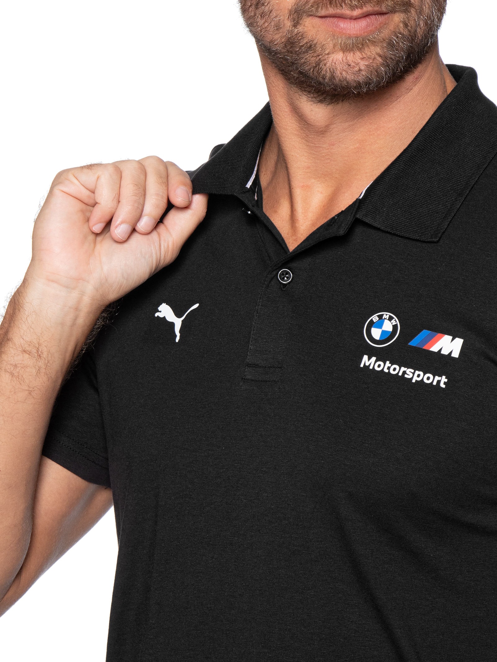 Pólo Masculina  BMW M Motorsport Essentials – Preto Puma