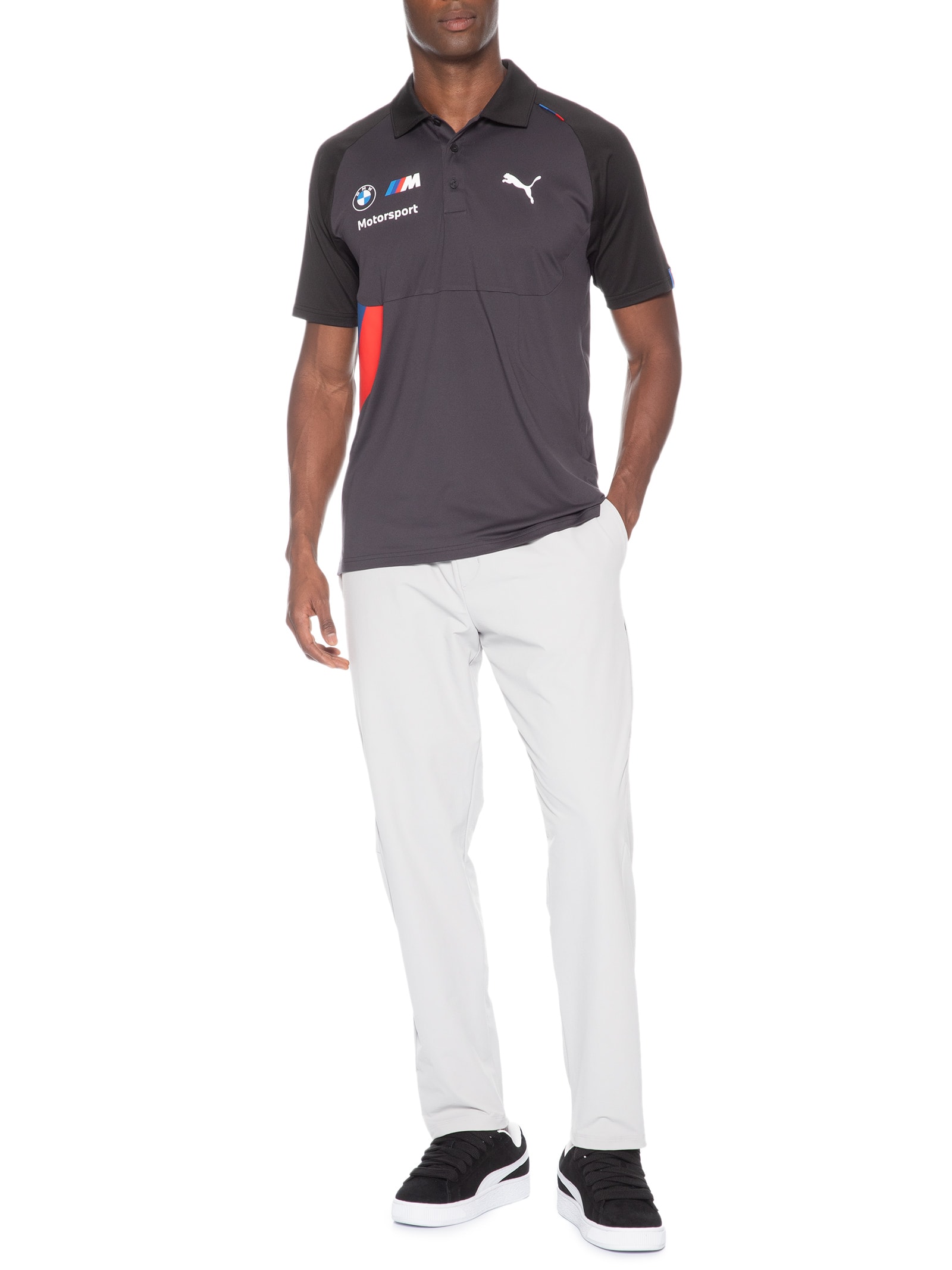Polo Masculina BMW Replica PUMATECH Preto Puma + Bmw