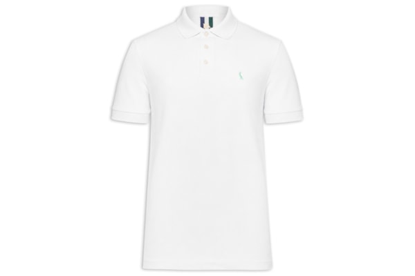 Polo Masculina Bordado Pica-Pau Com Caixa Presenteável – Branco