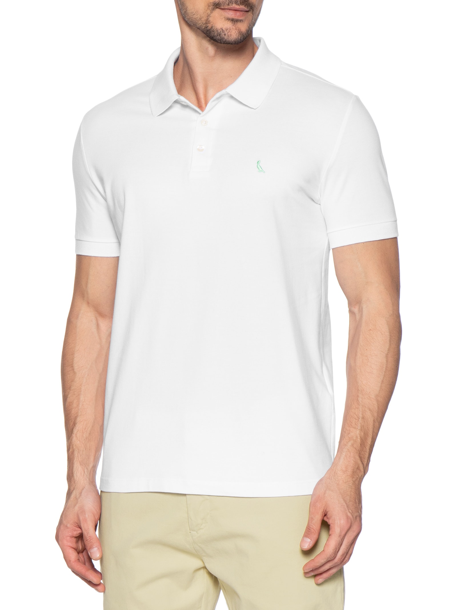 Polo Masculina Bordado Pica-Pau Com Caixa Presenteável – Branco Reserva