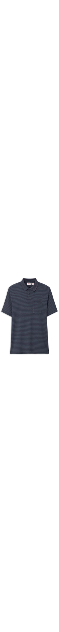 Polo Masculina Boxy Fit Finn Com Bolso - Azul