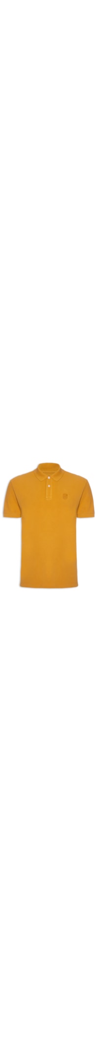 Polo Masculina Brasão Embossed Color Manga Curta - Amarelo