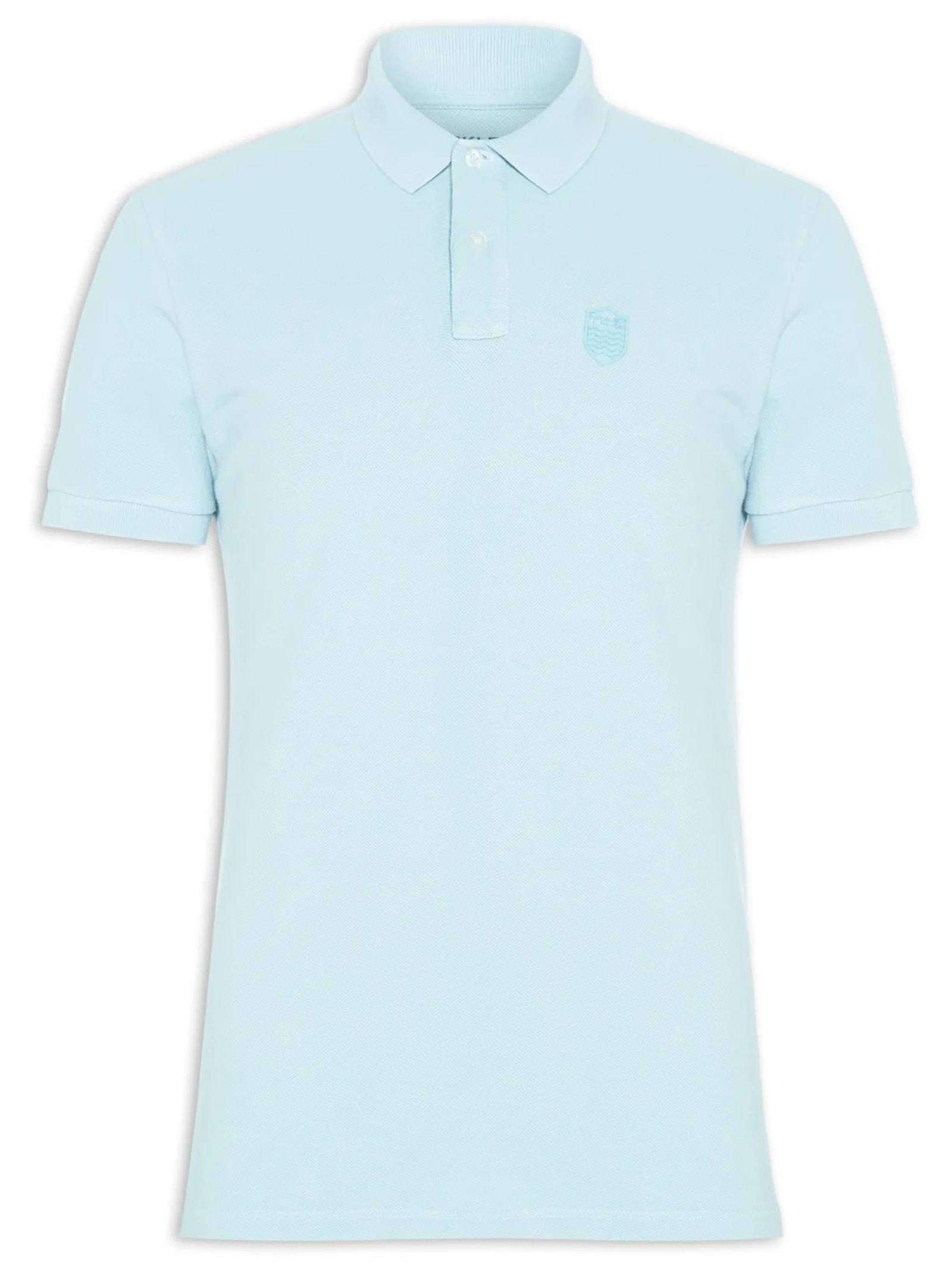Polo Masculina Brasão Embossed Color Manga Curta Azul Osklen