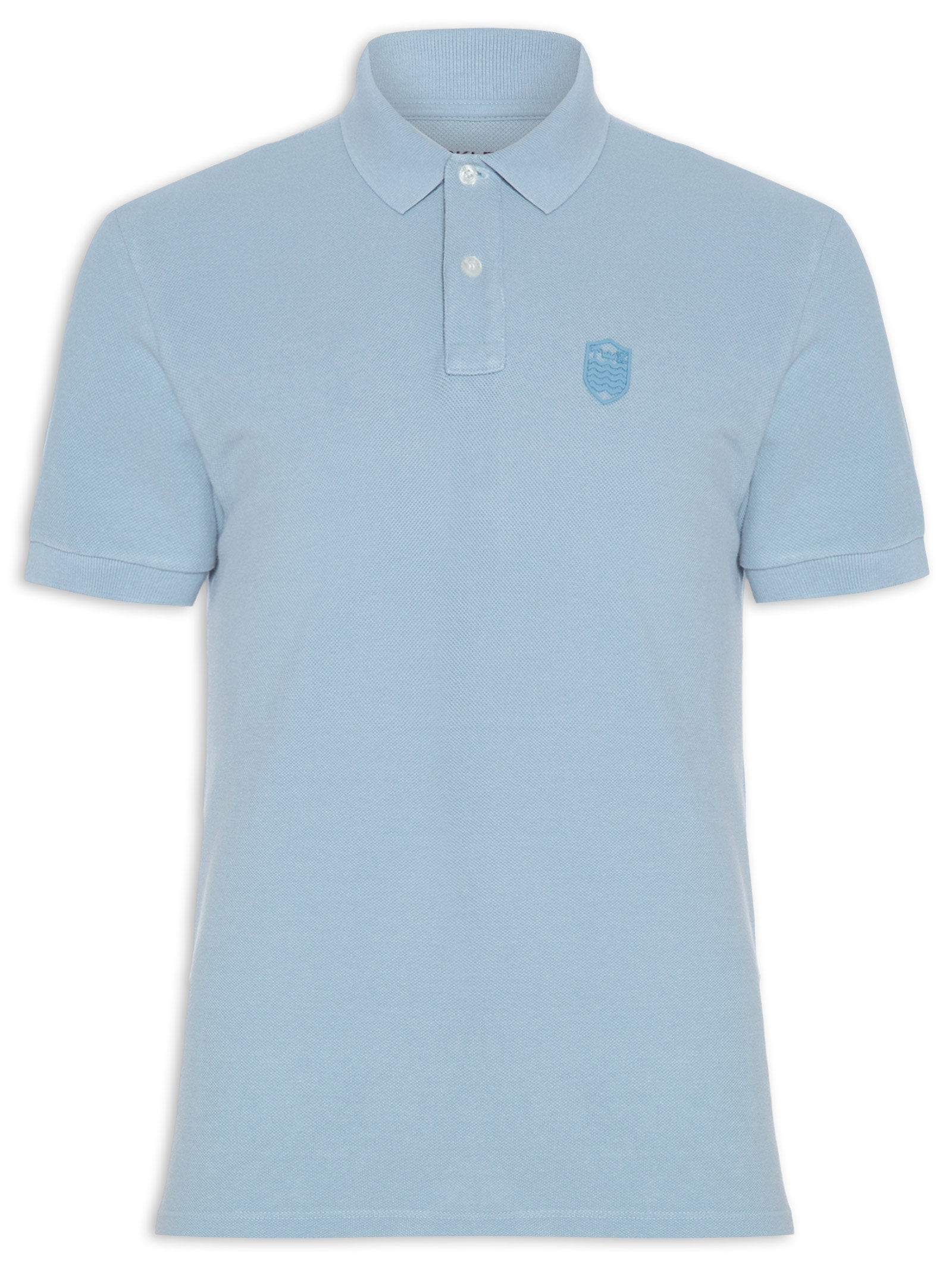 Polo Masculina Brasão Embossed Color Manga Curta Azul Osklen