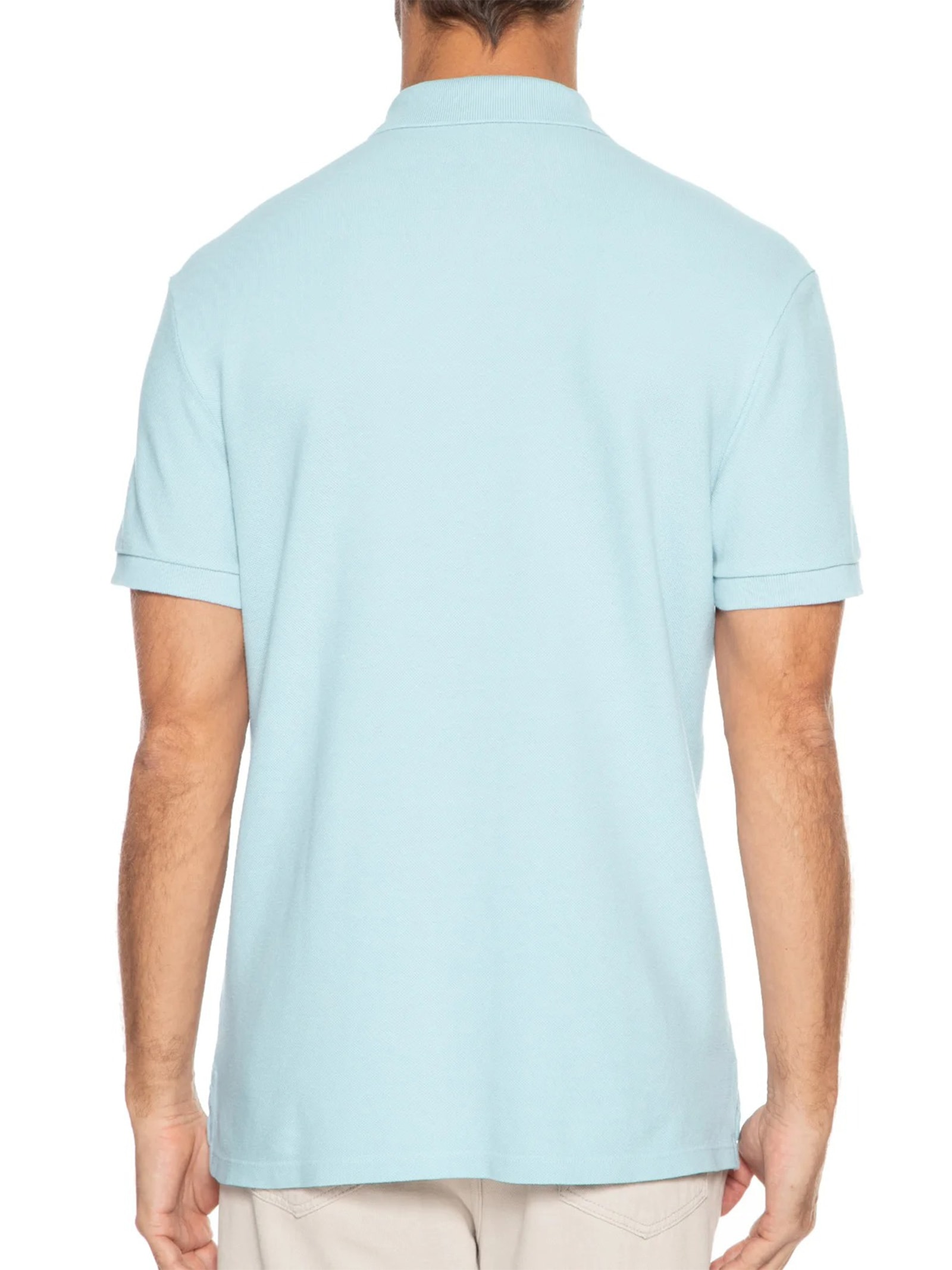 Polo Masculina Brasão Embossed Color Manga Curta Azul Osklen