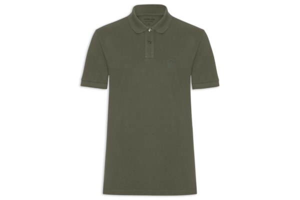 Polo Masculina Brasão Embossed Color - Verde