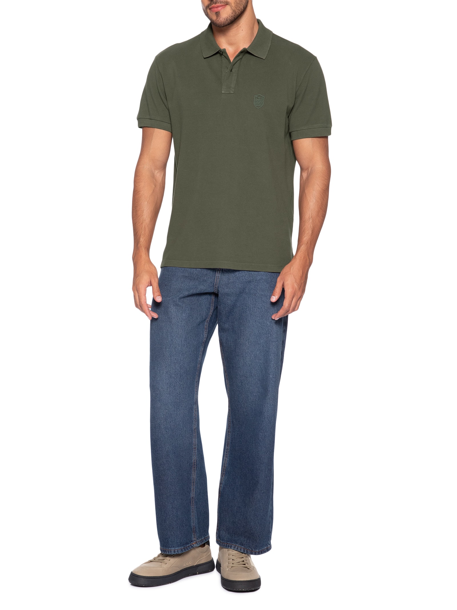 Polo Masculina Brasão Embossed Color Verde Osklen