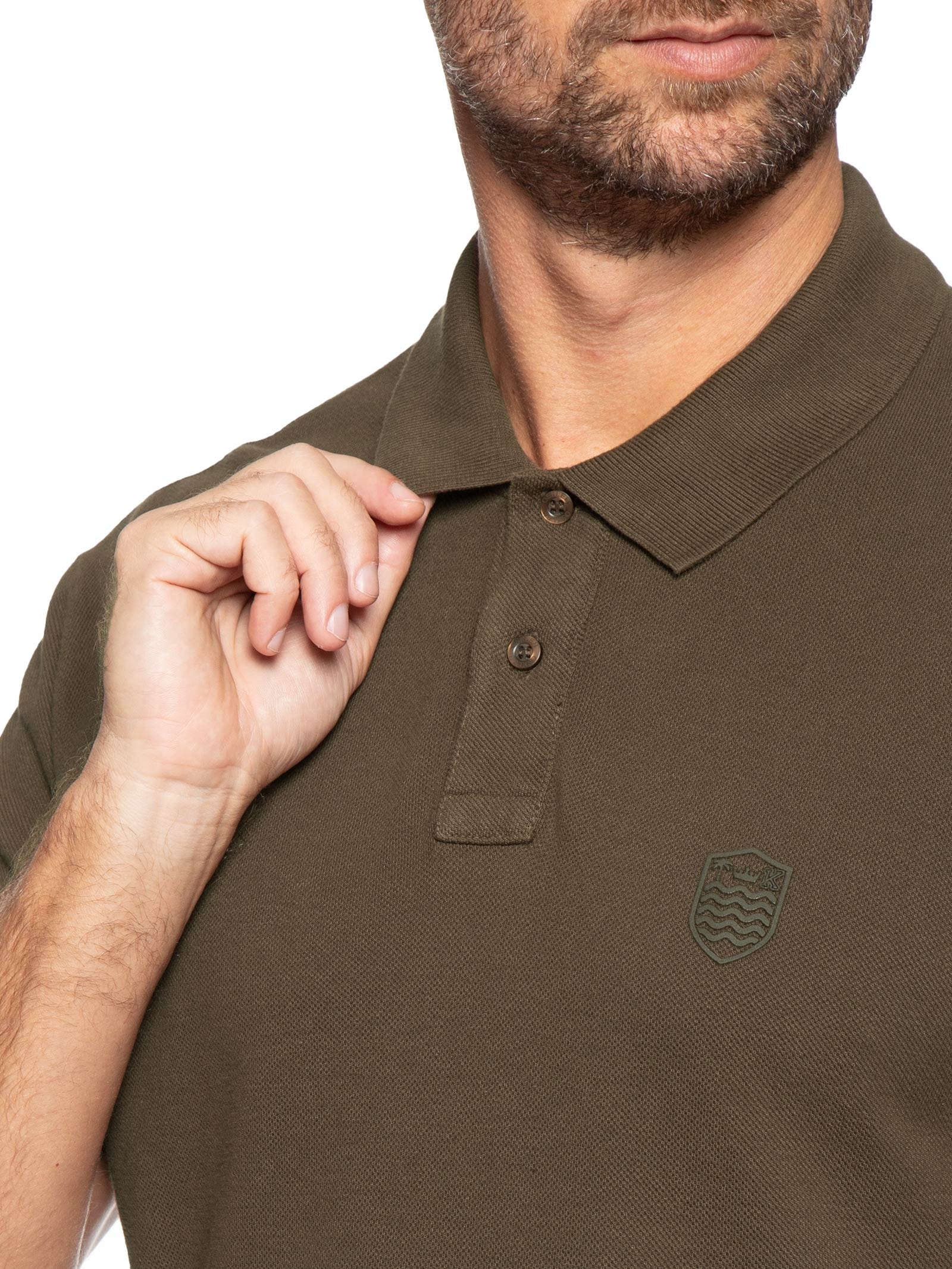 Polo Masculina Brasão Embossed Color – Marrom Osklen
