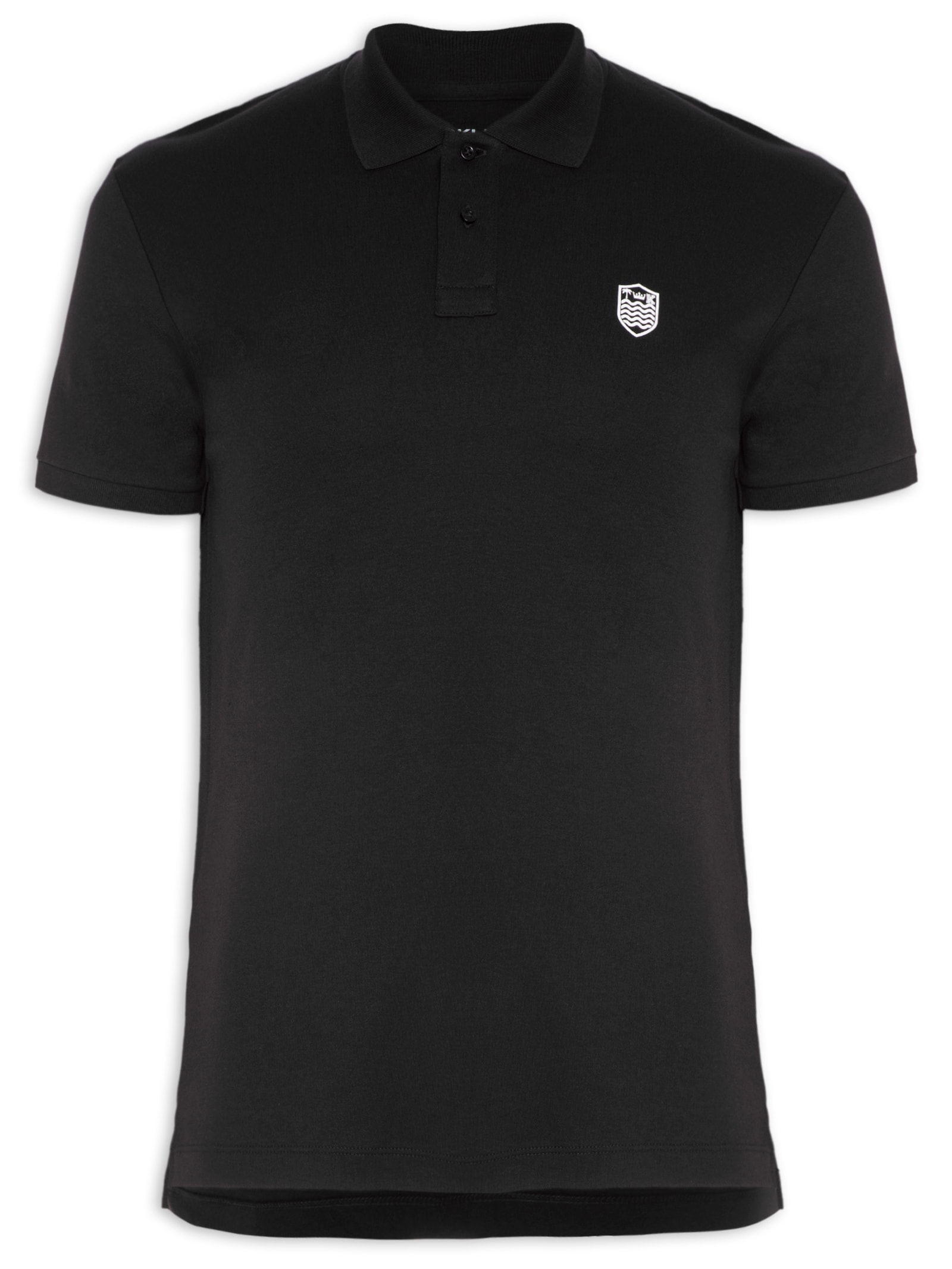 Polo Masculina Brasão Preto Osklen