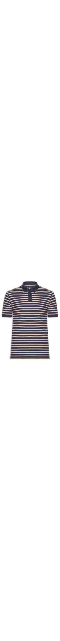 Polo Masculina Breton Regular Fit Listrada Em Algodão - Azul