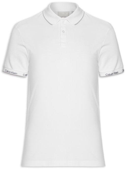 Polo Masculina Ck Logo Punho – Branco