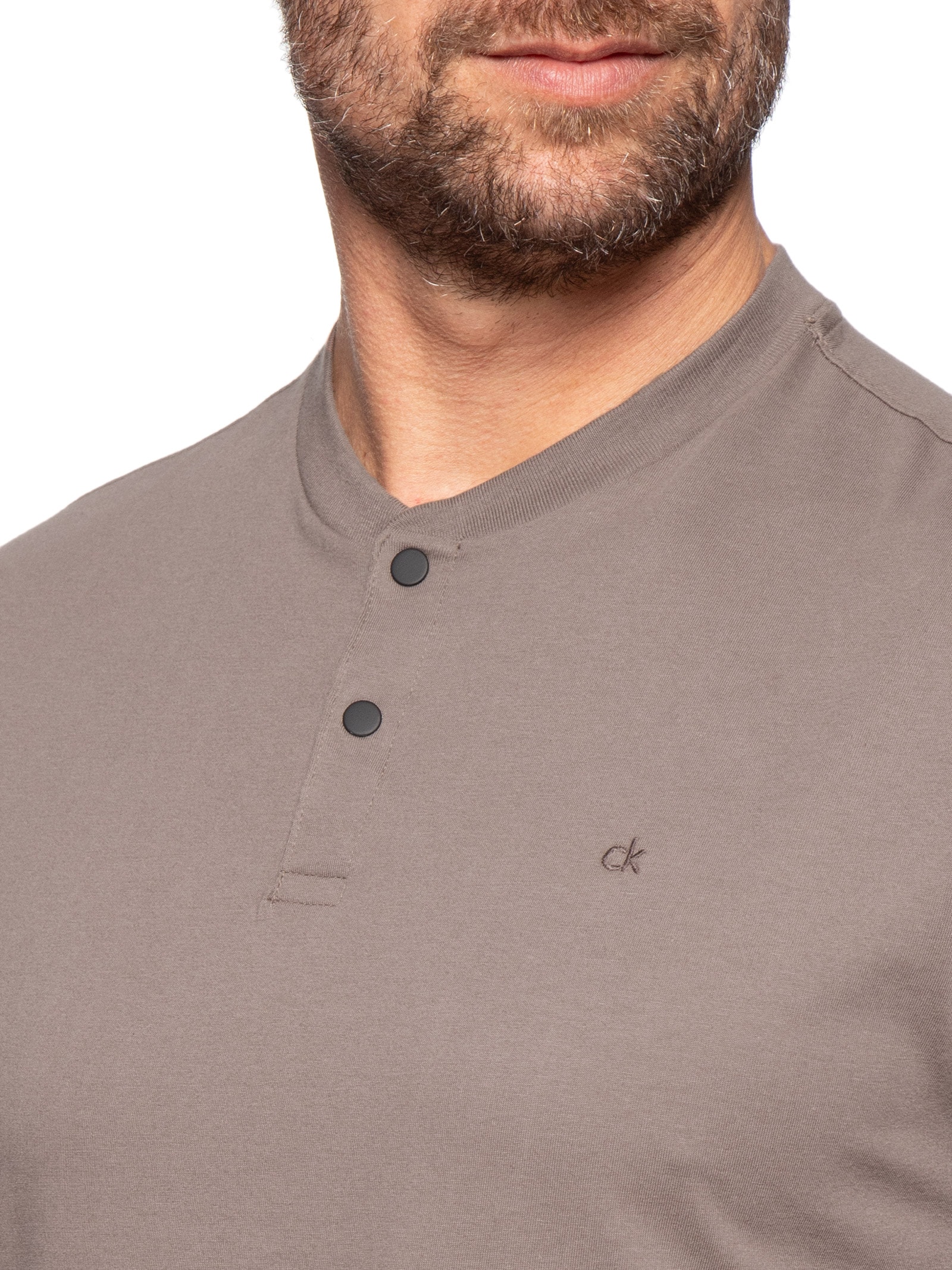 Polo Masculina CK Slim Fit Gola Portuguesa Marrom Calvin Klein