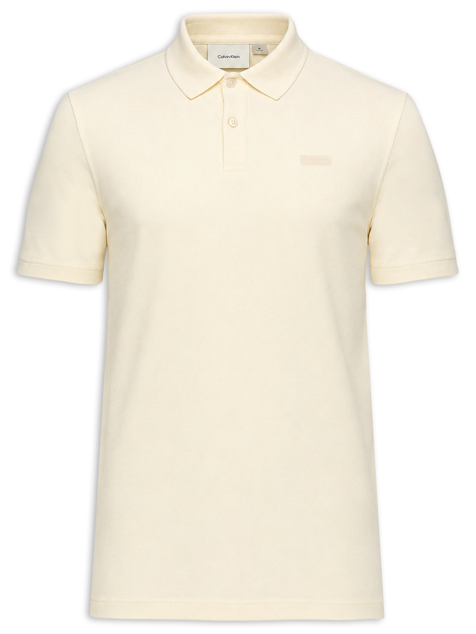 Polo Masculina CK Slim Fit Patch Borracha Amarelo Calvin Klein